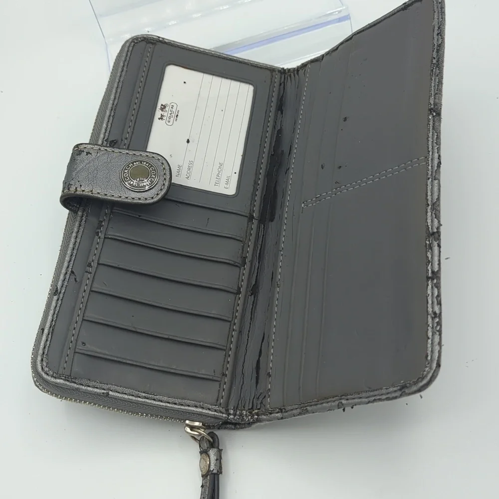 Coach Silver Long Wallet - Picture 3 of 8